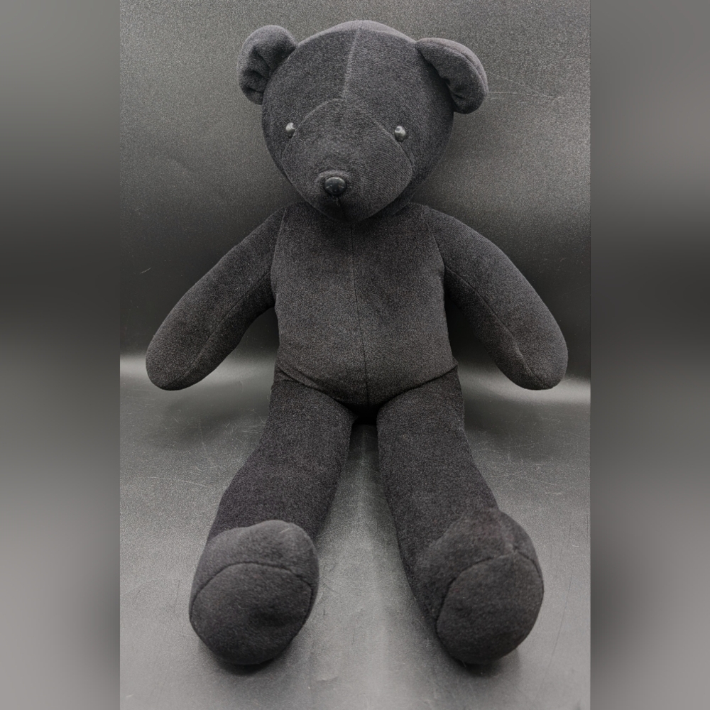 1979 Vintage North American Bear Company Black Teddy, Large, Velour Fabric